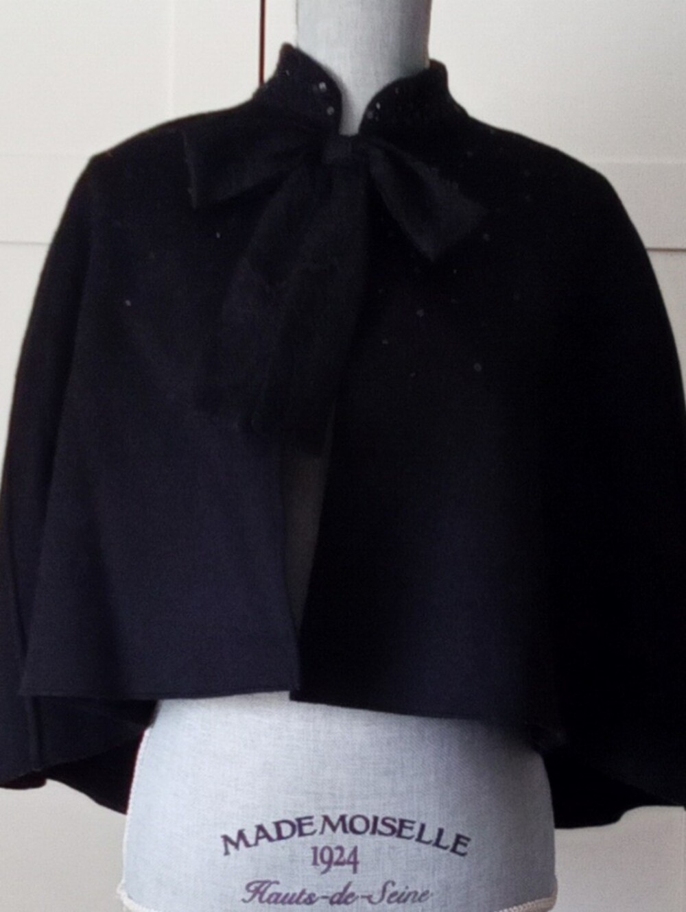 Prabal Gurung Black Bow-Front Cape Sweater
